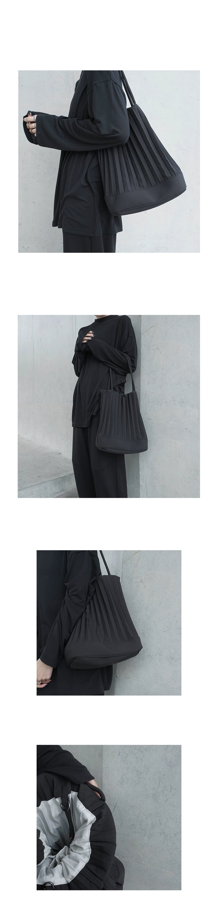 Sanshiyi/Dark Niche Design Handmade Ruched Handbag Shoulder Bag Bucket